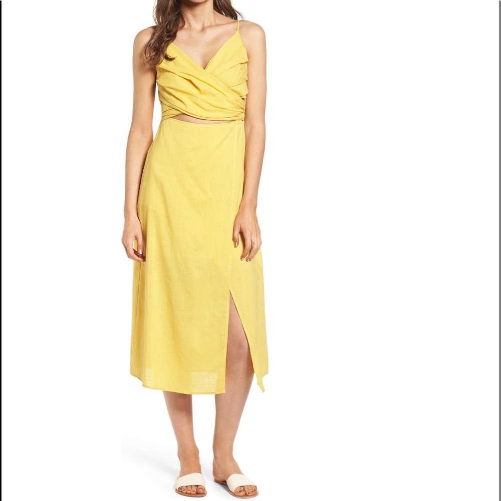 Linen Cutout midi Dress
